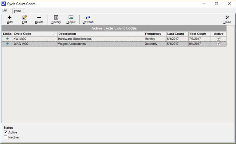 01-CycleCodes | DBA Manufacturing Software
